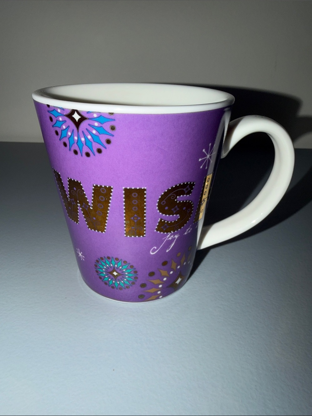 Starbucks 2006 Holiday Purple 'WISH' Decorative Ceramic Mug